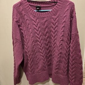 Torrid Women's Cable Knit Sweater - Deep Purple